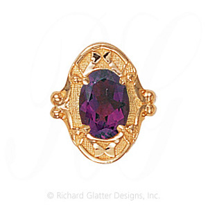 GS450 AMY - 14 Karat Gold Amethyst Slide 